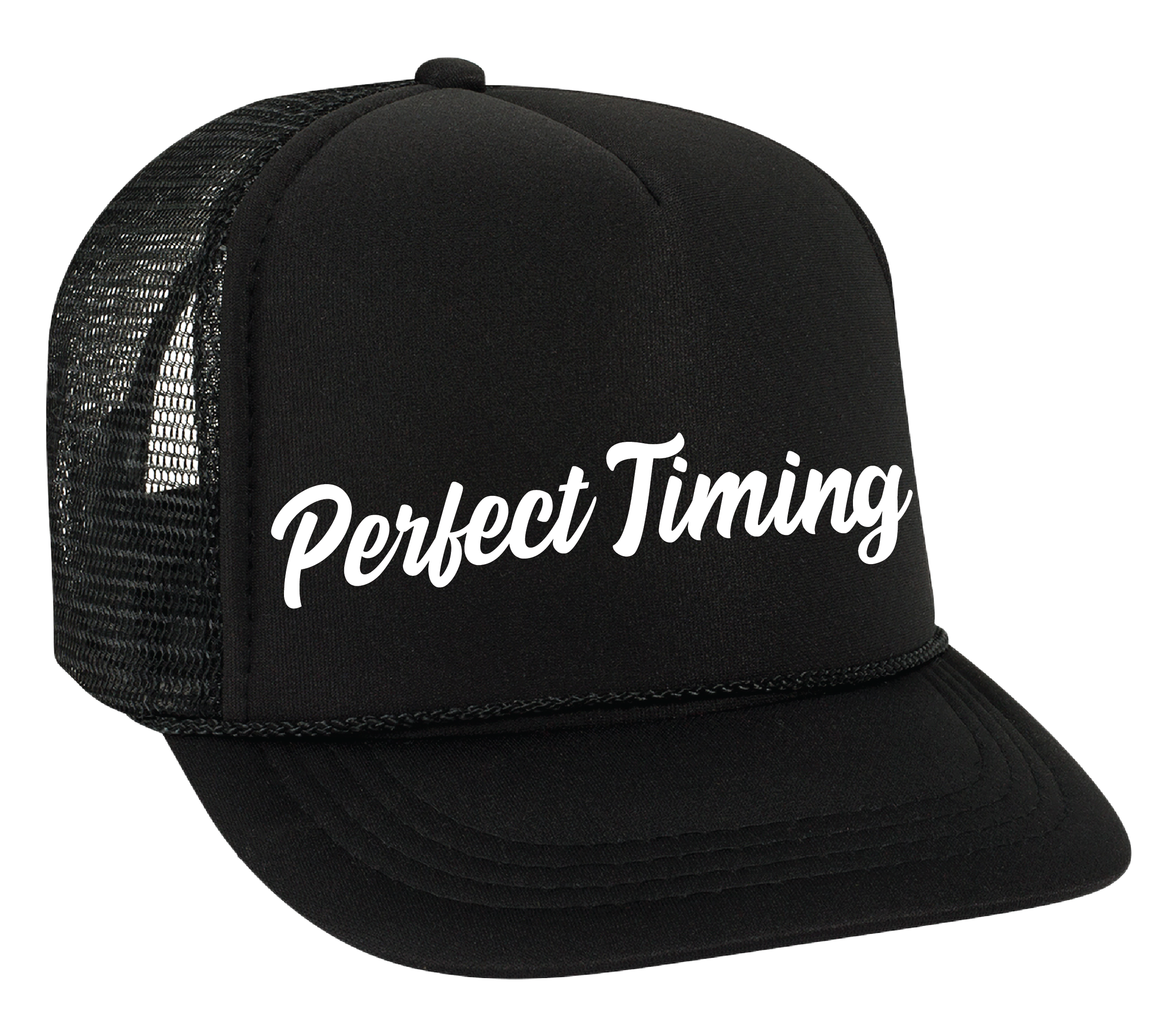 Perfect Timing Trucker Hat Black